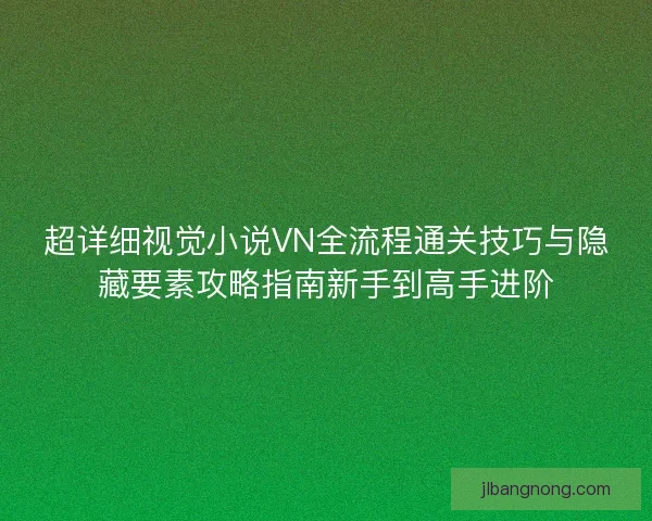 超详细视觉小说VN全流程通关技巧与隐藏要素攻略指南新手到高手进阶